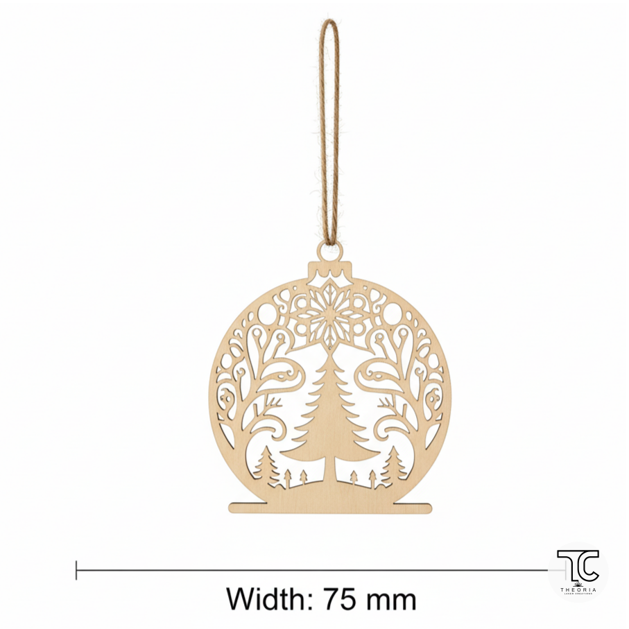 Wooden Christmas Bauble Ornament - Image 2